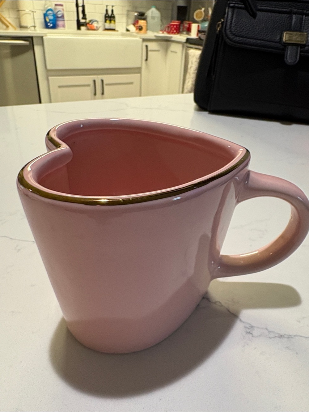 Threshold Pink Heart-Shaped Ceramic Mug with Gold Trim